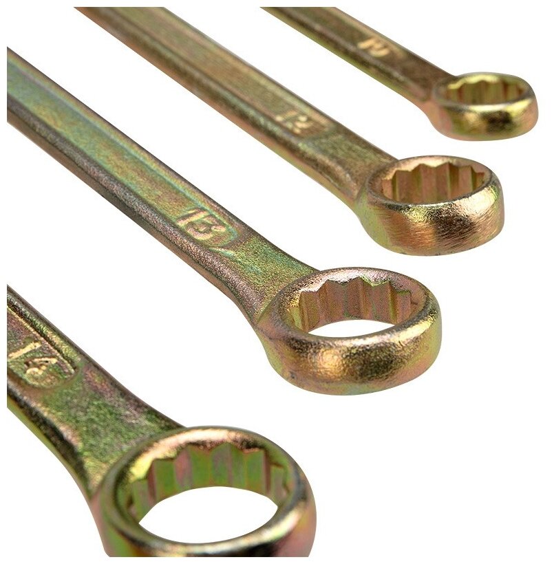 Rexant (12-5841-2) Набор ключей комбинированных (8, 10, 12, 13, 14, 17мм), 6 шт, желтый цинк . - фотография № 7