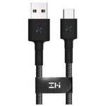 Кабель Xiaomi ZMI USB - Type-C Kevlar Cable Black 30 см (AL411) - изображение