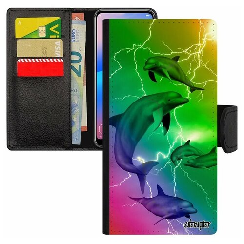 фото Чехол-книжка на телефон samsung galaxy s8, "дельфины" морские киты utaupia