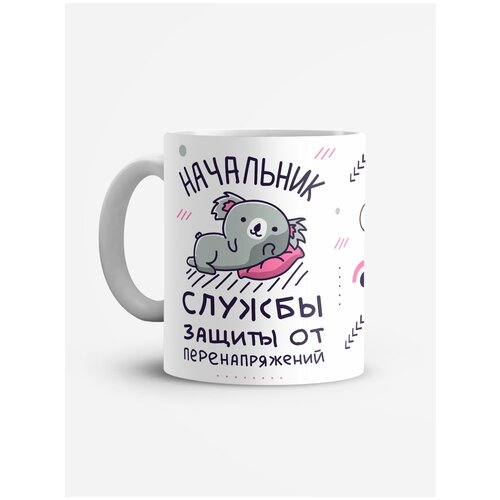 фото Кружка "начальник службы защиты от перенапряжений (коала)" white-sign