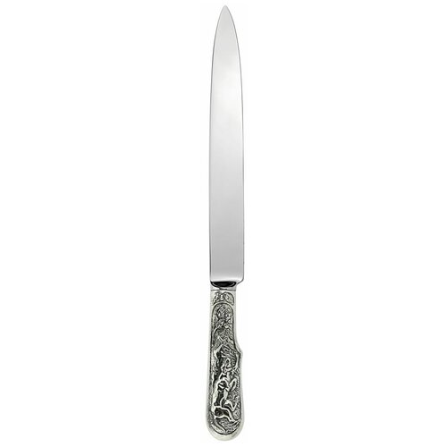 фото Нож для мяса 'пойнтер l-220/3930' посеребренная полир. с чернением кольчугинский мельхиор