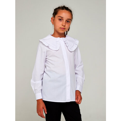 Школьная блуза IRINA EGOROVA, размер 122, белый школьная блуза irina egorova размер 122 белый