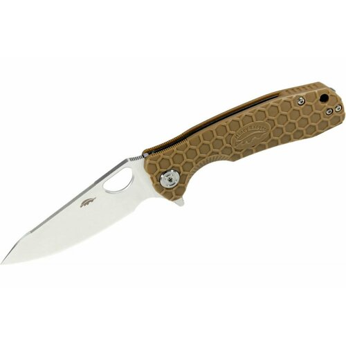 нож honey badger flipper l hb1001 с чёрной рукоятью Honey Badger Нож Leaf L с песочной рукоятью HB1289