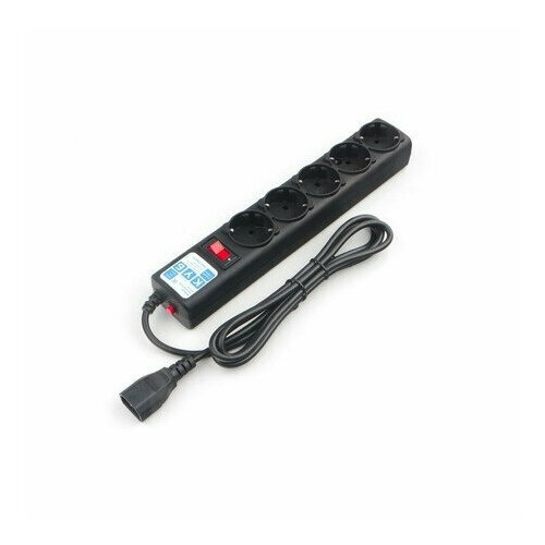 PowerCube Фильтр-удлинитель (SPG5-В2) 1.9 м, , 5 розеток, д/подкл. к UPS (C14), 10А/2,2кВт, черный