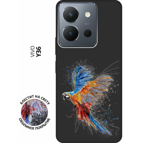 Матовый Soft Touch силиконовый чехол на Vivo Y36, Виво У36 с 3D принтом Colorful Parrot черный матовый soft touch силиконовый чехол на vivo y36 виво у36 с 3d принтом cosmocorgi черный