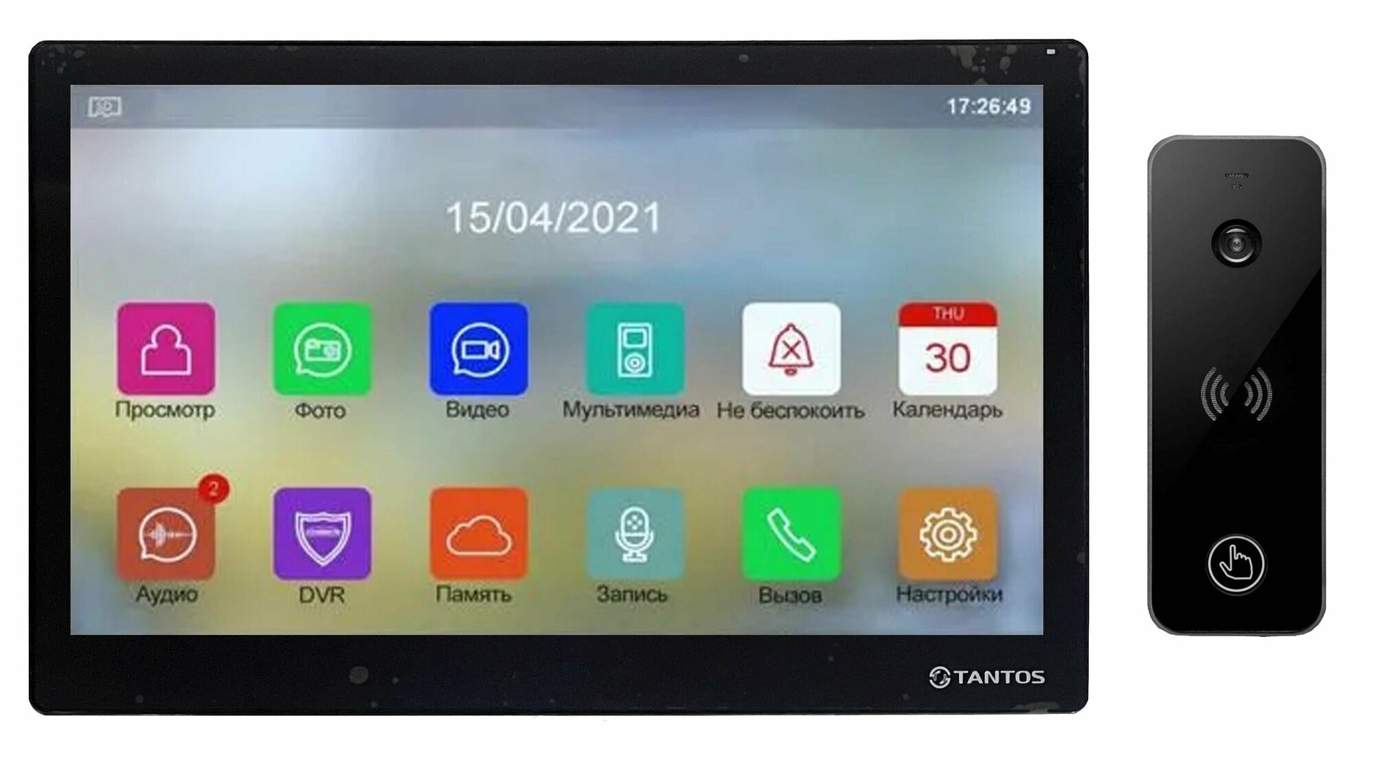 Tantos Stark HD SE (черный) и iPanel 2 HD + (черная) (комплект многофункционального домофона HD 10")