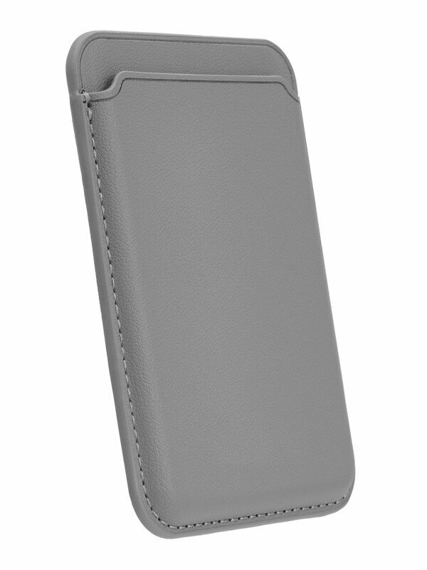 Картхолдер Magsafe Кожаный (Leather Co) для Apple iPhone 12 mini-Titanium Grey