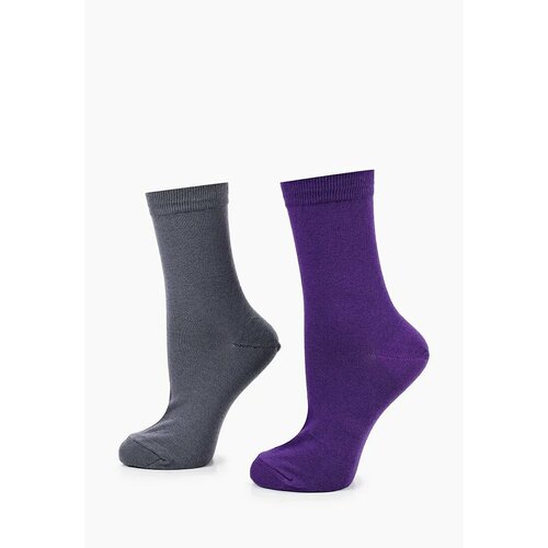 фото Носки big bang socks разнопарные, однотонные, размер 35-39, фиолетовый, серый
