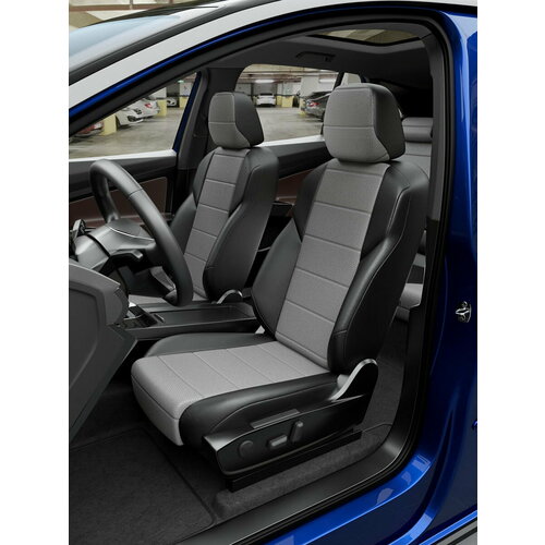 Чехлы на Киа Пиканто из Алькантары 2011-2017 Алькантара Серый, Черный 45 CA140CF41