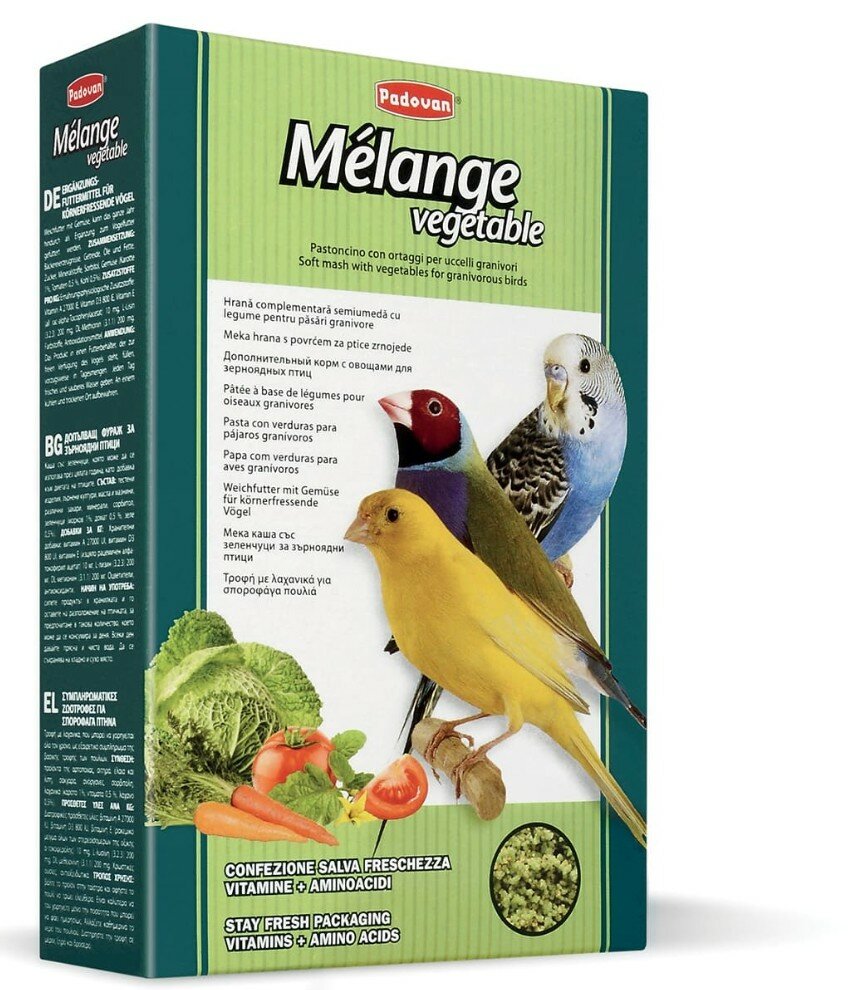 Padovan корм Melange Vegetable для зерноядных птиц, 300 г