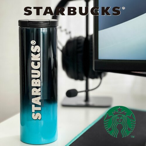 Термокружка STARBUCKS с клапаном 500мл Старбакс tumbler черный