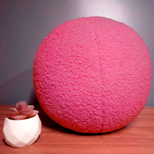 Подушка шар декоративная круглая, обхват 84 см, цвет фуксия