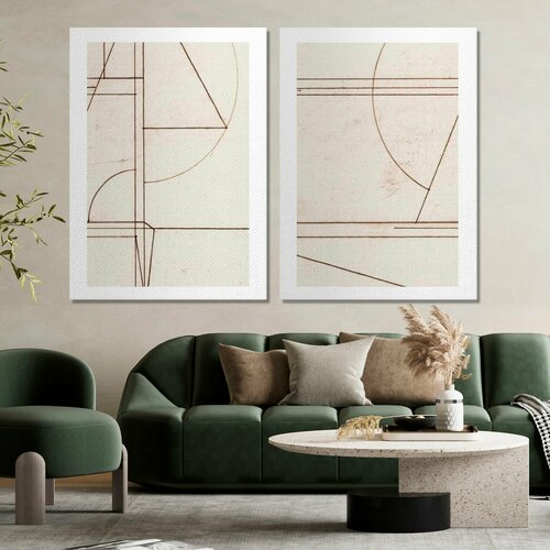 Модульная картина на холсте для интерьера Линии Абстракция Минимализм 60х40 см