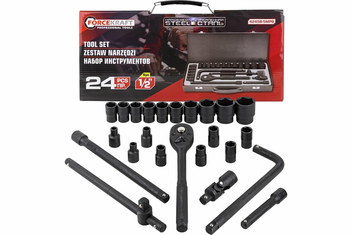 Forcekraft Набор инструментов 24 предмета 1/2", 6гр FK-4245B-5MPB(57604)