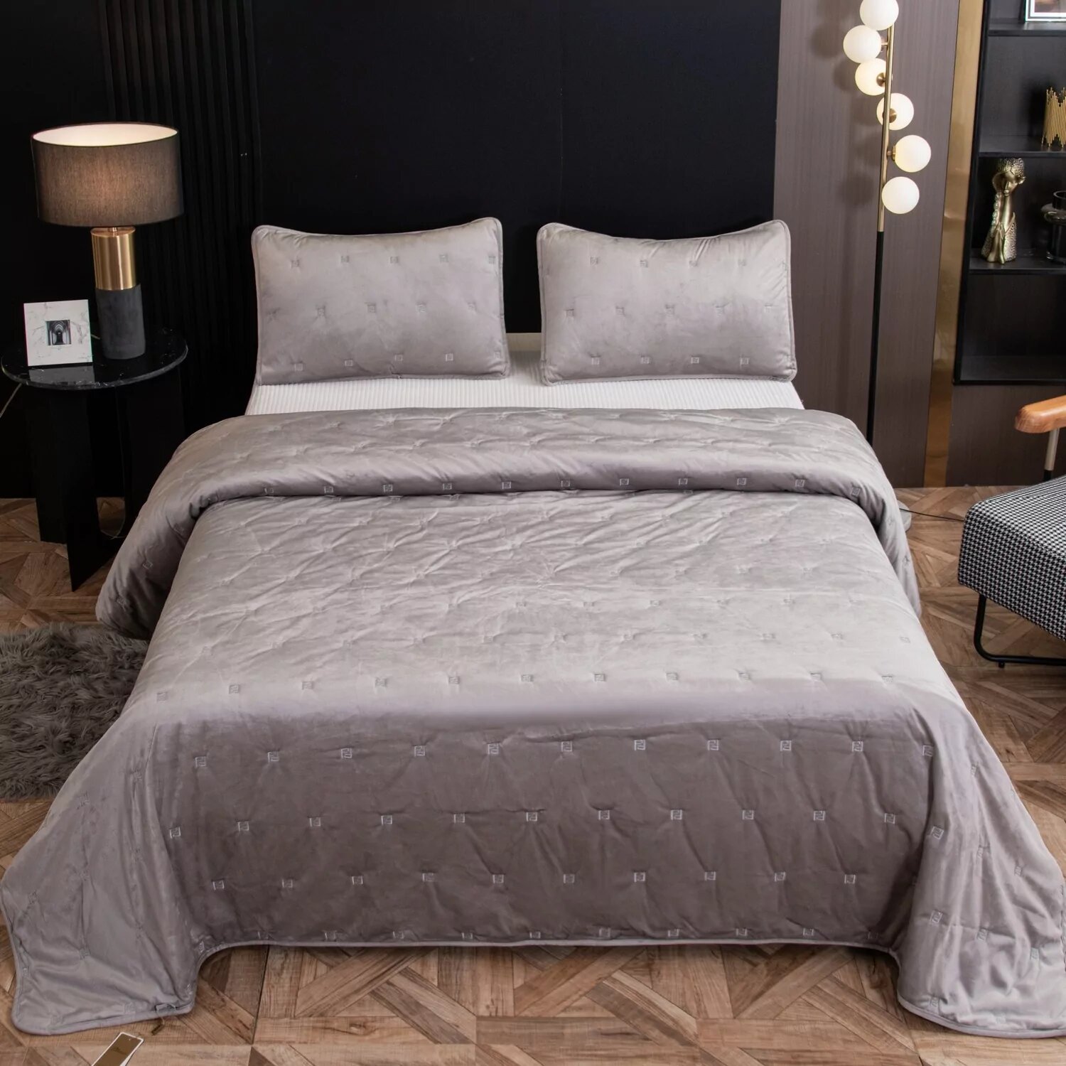 Велюровое покрывало Grande 240*260 и наволочки 50х70-2шт OVS013