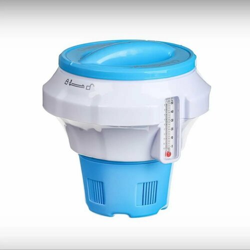 Поплавок-дозатор BestWay 58701 с термометром и защитной перчаткой для таблеток 3" (76мм) белый, синий