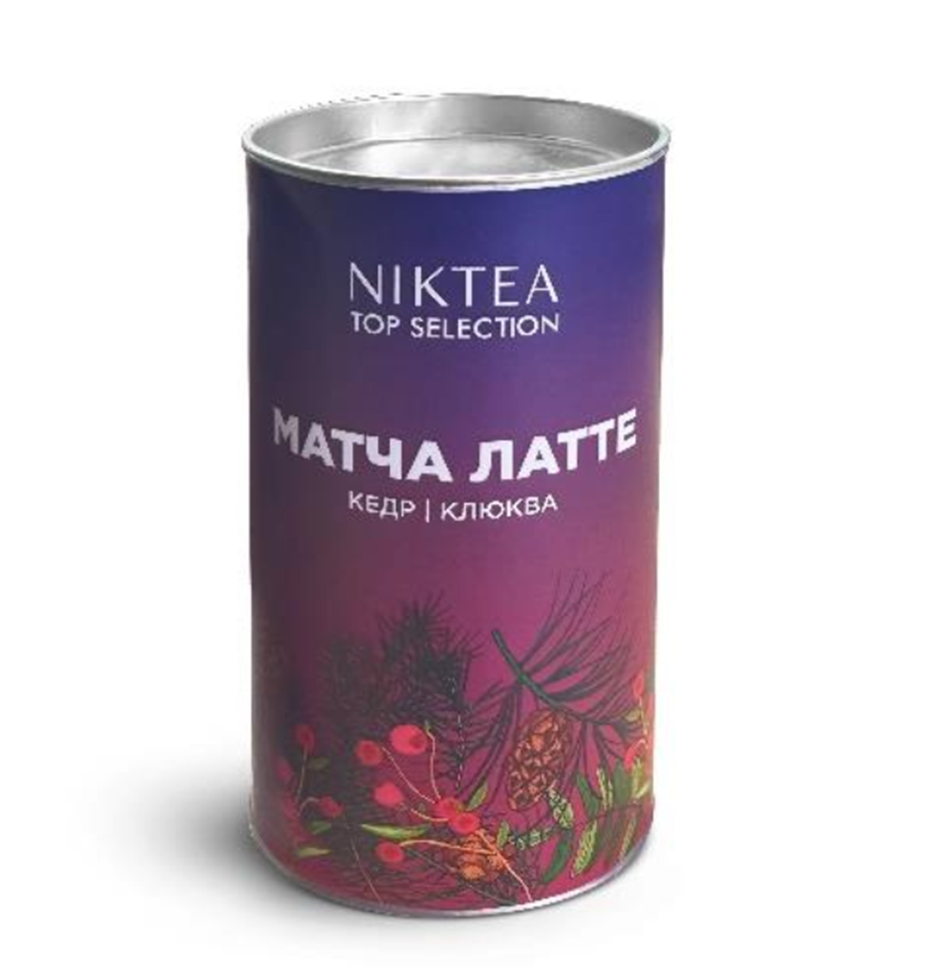 Чайный напиток NikTea Top Selection "Кедр клюква", травяная матча латте, растворимый, 150 г