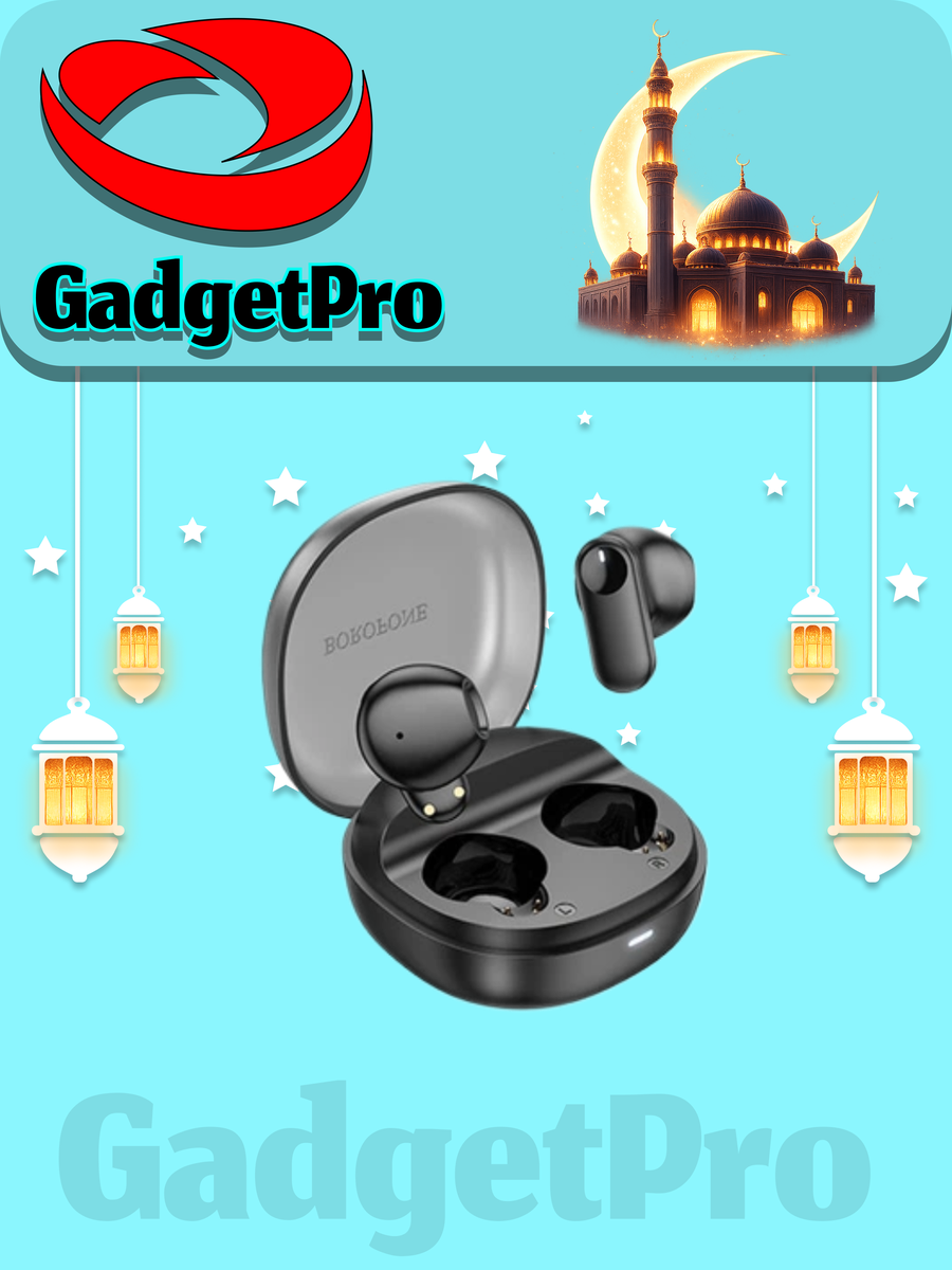 Беспроводные наушники BOROFONE BW54 TWS с Bluetooth 5.3, влагозащита IPX4, современный дизайн.