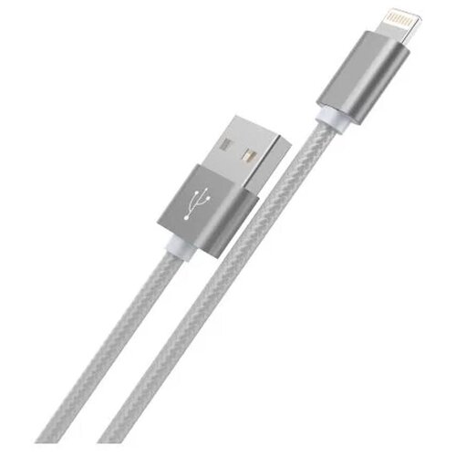 Кабель USB HOCO X2 knitted для Lightning, 2.4 A, длина 1.0 м, серый