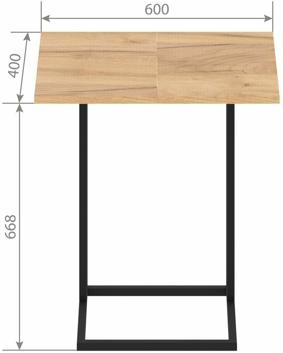 Стол для ноутбука SKYLAND COMP CD 4030, дуб бофорд/черный, 400х300х668/ приставной столик лофт/ журнальный/ кофейный/ складной стол трансформер - фотография № 15