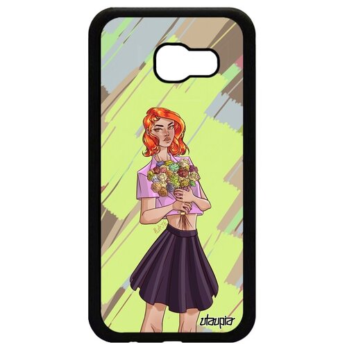фото Стильный чехол на телефон // galaxy a5 2017 // "девушка и цветы" манга стиль, utaupia, цветной
