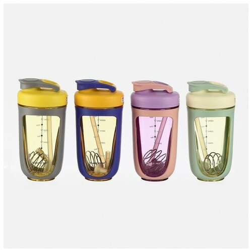 фото Шейкер 550 мл, с трубочкой, 18.5 х 9 см, микс нет бренда