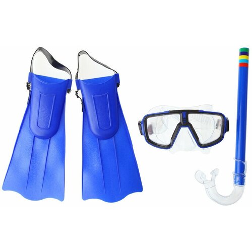 Набор для плавания детский: маска+трубка+ласты безразмерные, цвета
