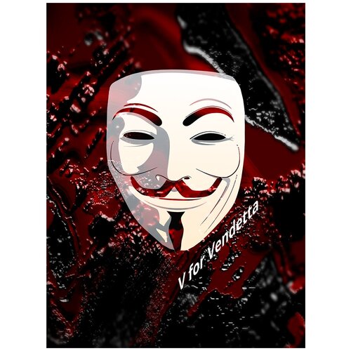 фото Постер а2 белая маска анонимоус drabs