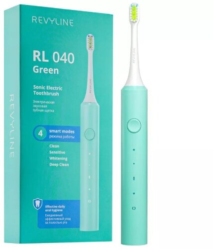 Звуковая электрическая зубная щетка Revyline RL 040, зеленая