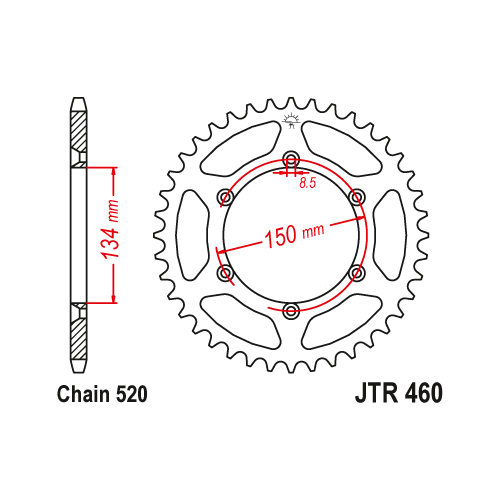 JT JTR460.50 Звезда мотоциклетная JT JTR460.50