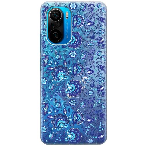 фото Ультратонкий силиконовый чехол-накладка transparent для xiaomi poco f3 с 3d принтом "gzhel" gosso