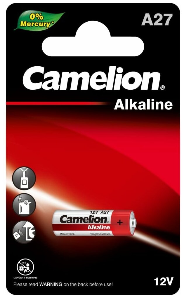 Батарейка алкалиновая Plus Alkaline A27 12V 1шт. LR27A-BP1 Camelion 12829