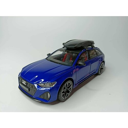 фото Модель автомобиля audi rs6 avant коллекционная металлическая игрушка масштаб 1:24 синий кларин
