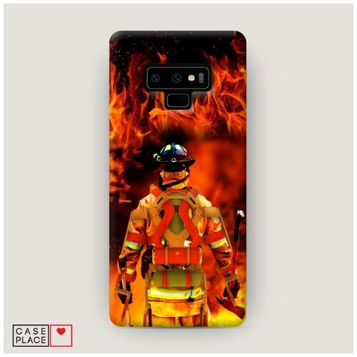 фото Чехол пластиковый samsung galaxy note 9 пожарные огонь case place