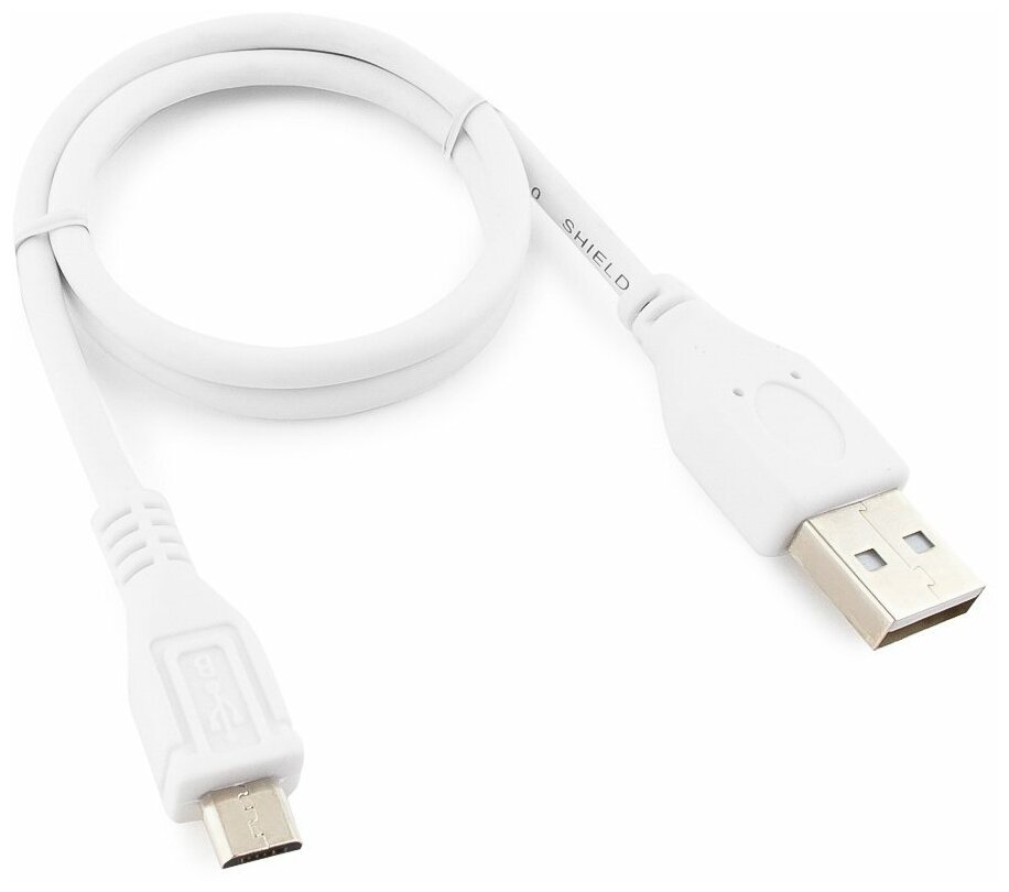 Кабель USB 2.0 Pro Cablexpert CCP-mUSB2-AMBM-W-0.5M AM/microBM 5P 0.5м экран белый пакет