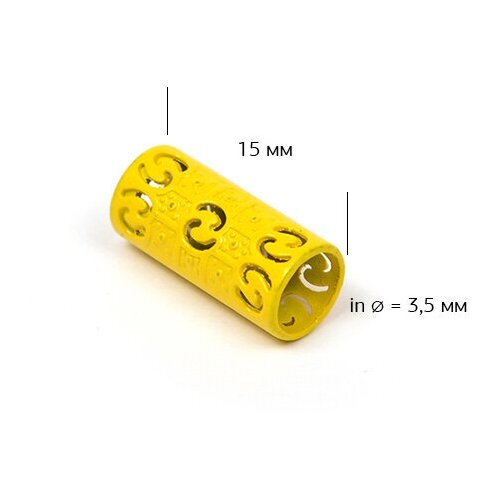 Наконечник для шнура металл TBY TC19 отв.3,5мм цв. желтый уп. 50шт