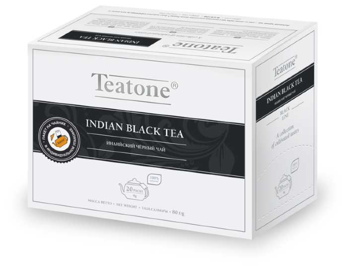 Черный Индийский чай Teatone 20 пакетиков на чайник