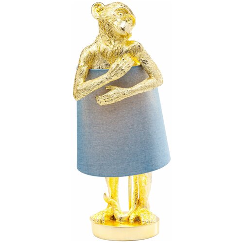 фото Kare design лампа настольная monkey, коллекция "обезьяна" 23*58*29, полирезин, сталь, лен, золотой, синий