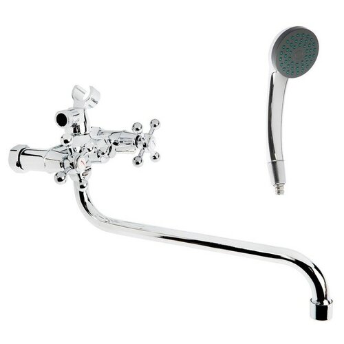 Смеситель для ванны KOMRAD S11-143-1, двухвентильный, душевая лейка и шланг