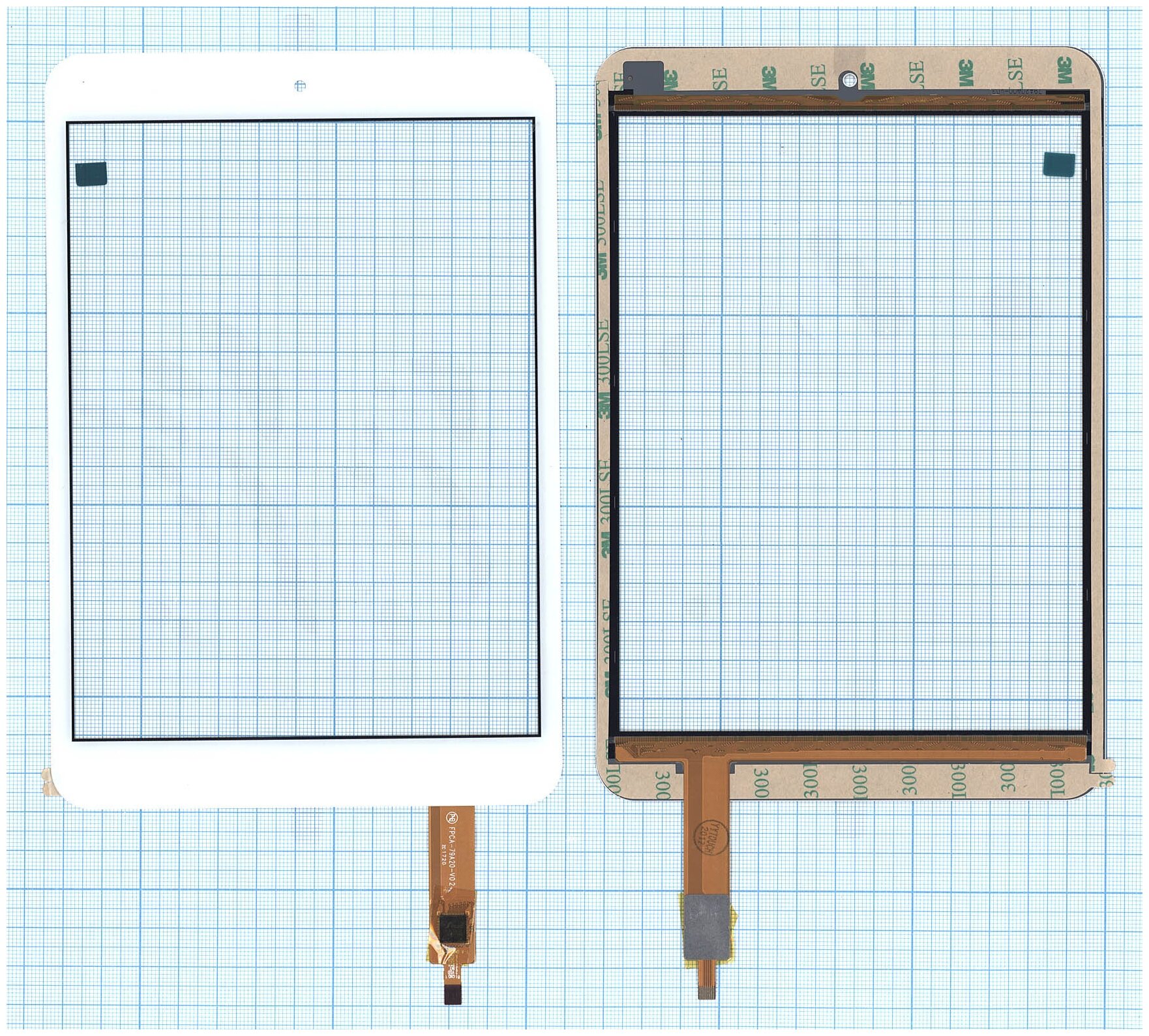Сенсорное стекло (тачскрин) FPCA-79A20-V2.0 белое