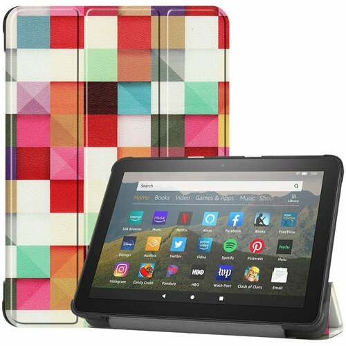 Чехол Smart Case для Amazon Kindle Fire HD 8 / 8 Plus (2020), 8 дюймов (Colorful Squares) планшетный чехол для amazon kindle fire hd 8 8 plus 2020 8 дюймов черный