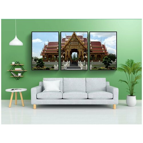 фото Набор модулных постеров для интерьера "храм, буддизм, тайский" 60x90 см. в тубусе, без рамки lotsprints