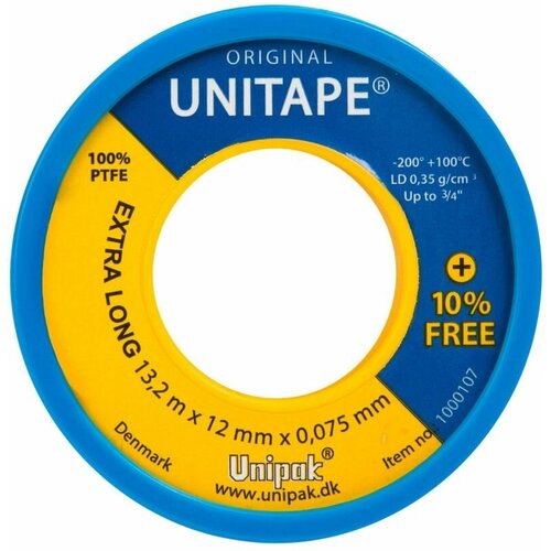 ФУМ-лента UNIPAK UNITAPE 1000107 13,2м*12мм*0,075мм