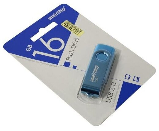 Накопитель USB 2.0 16GB SmartBuy Twist синий - фото №2