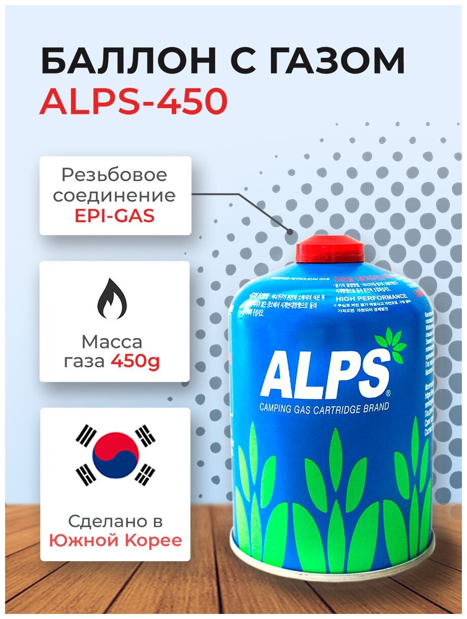 Газ "ALPS" 450гр. (резьбовой)Корея - фотография № 1