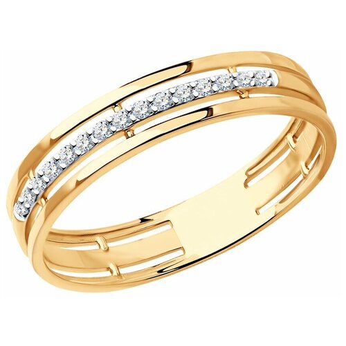 Обручальное кольцо SOKOLOV Diamonds из золота с бриллиантами 1110204, размер 17