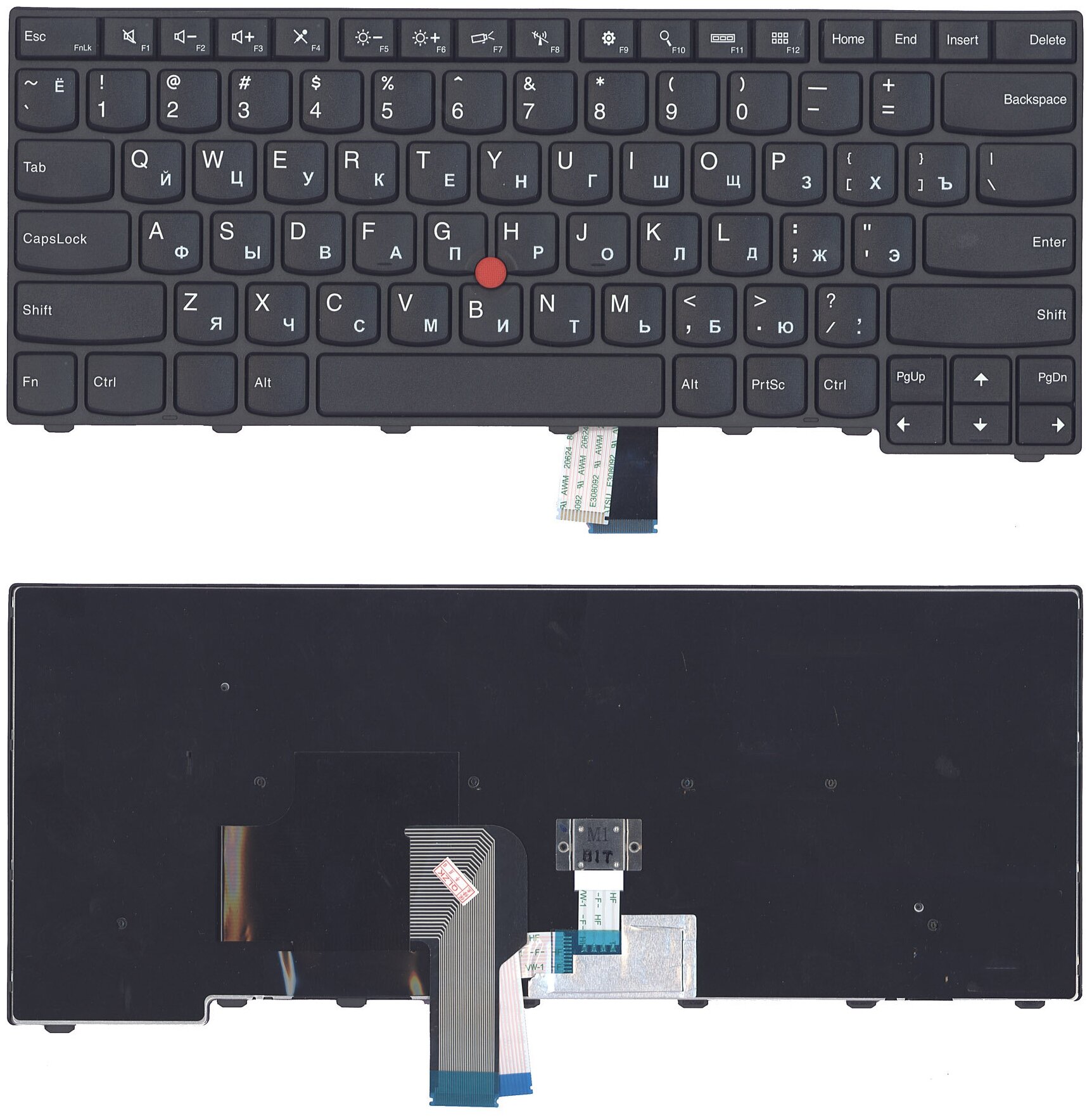 Клавиатура для ноутбука Lenovo ThinkPad T440 T440P T440S черная с трекпойнтом и подсветкой