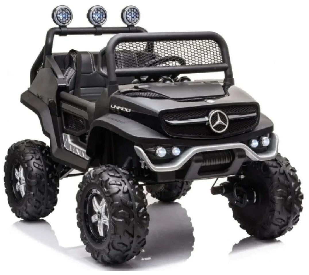 Детский электромобиль RiverToys Mercedes-Benz Unimog Mini (P777BP) черный глянец