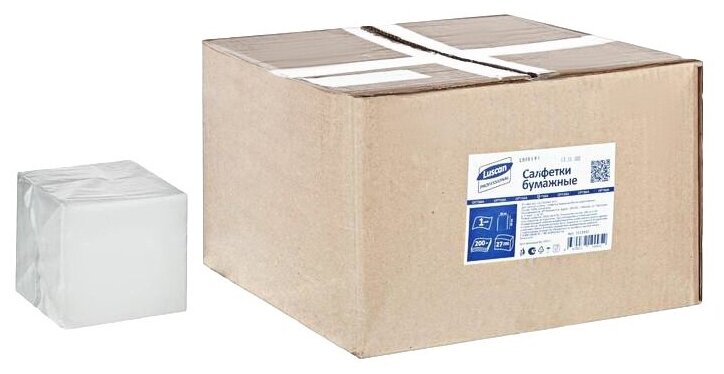 Салфетки бумажные Luscan Professional 20x20 см белые 1-слойные 27 пачек в упаковке - фотография № 6