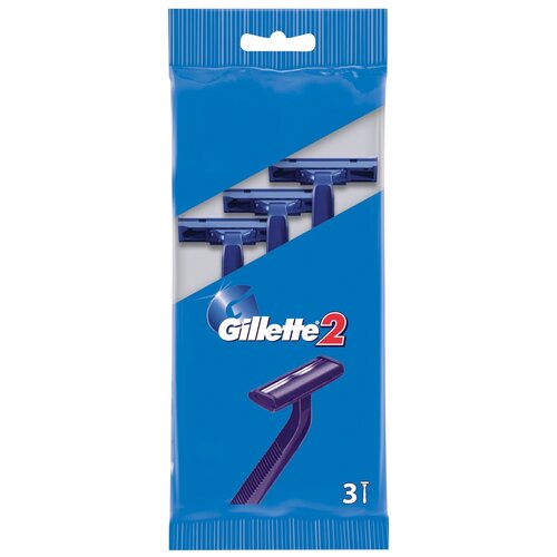 Gillette Одноразовые Мужские Бритвы Gillette2, с 2 лезвиями, 10, фиксированная головка